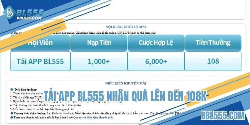 Tải app BL555 nhận ngay quà miễn phí